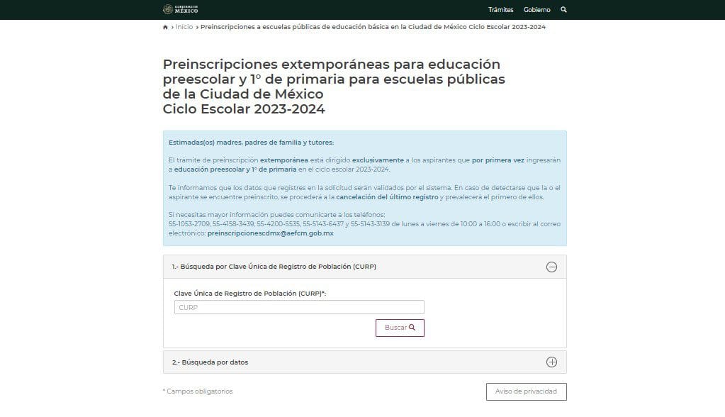 Preinscripciones extemporáneas CDMX preescolar primaria secundaria