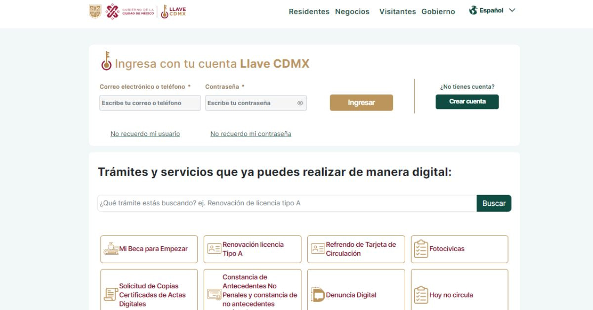 cuenta Llave CDMX iniciar sesión 2023
