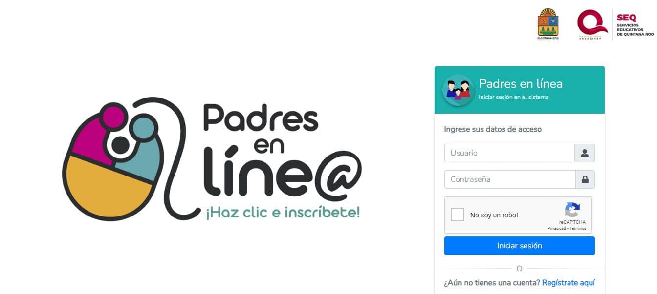 registro padres en línea iniciar sesión Quintana Roo