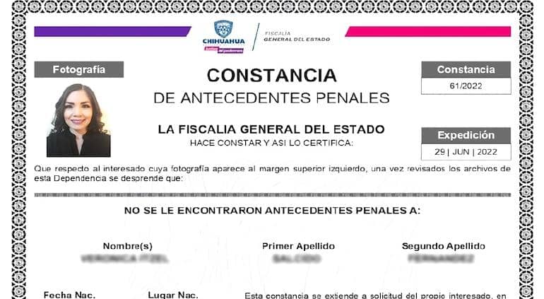 Constancia de antecedentes no penales