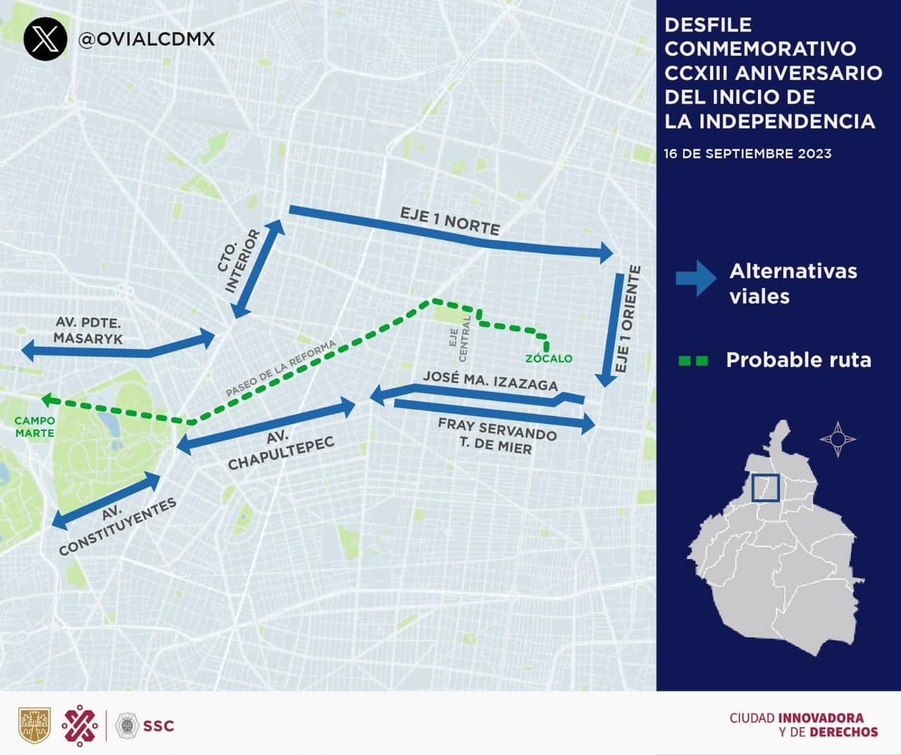 Desfile del 16 de septiembre 2023 ruta, horario, calles cerradas y mucho más