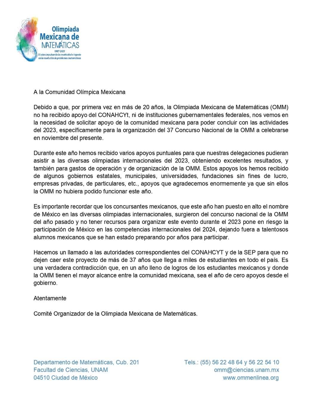 olimpiada mexicana de matematicas portada 2
