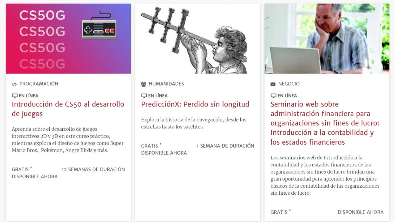 Cursos gratuitos de Harvard