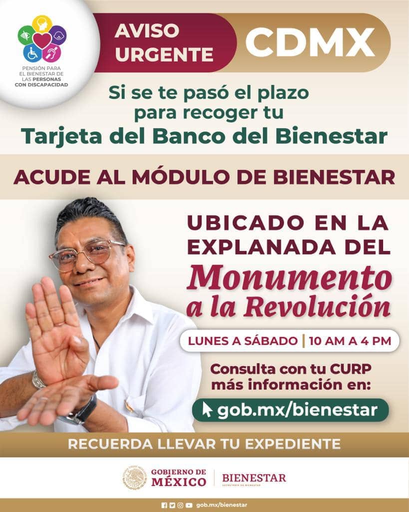no recogí la tarjeta del bienestar