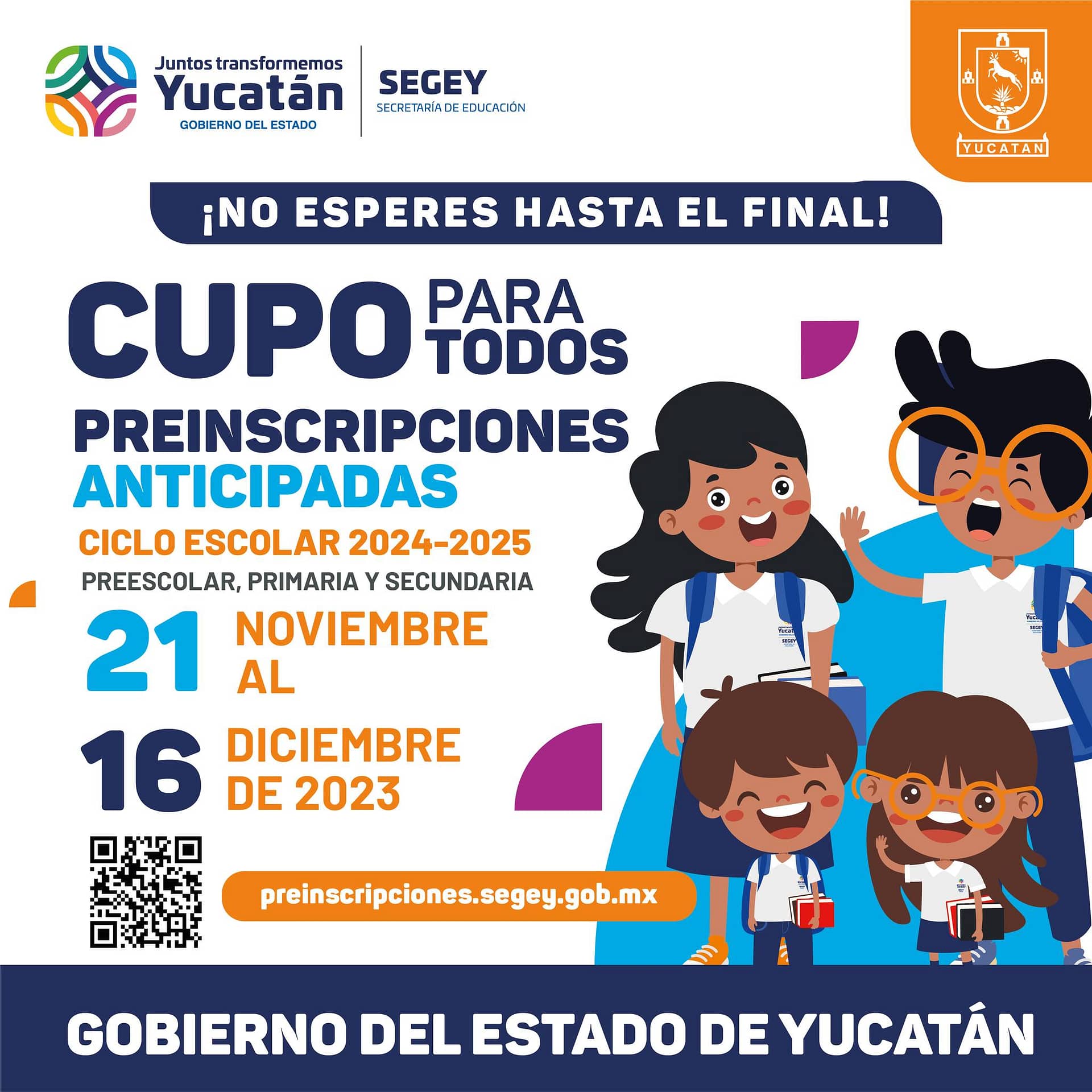 preinscripciones anticipadas SEGEY 2024 Yucatán