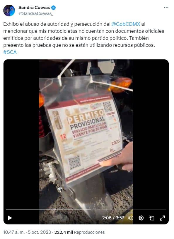 sandra cuevas motos permiso provisional temporal guerrero 4