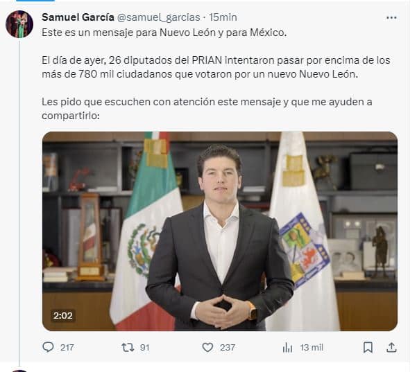 movimiento ciudadano disturbios congreso nuevo leon samuel garcia gobernador interino congreso de nuevo leon 2