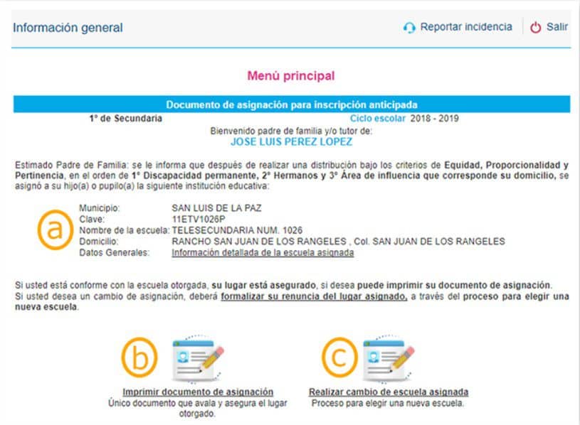 Guanajuato carta de asignación inscripción secundaria 2024 PDF