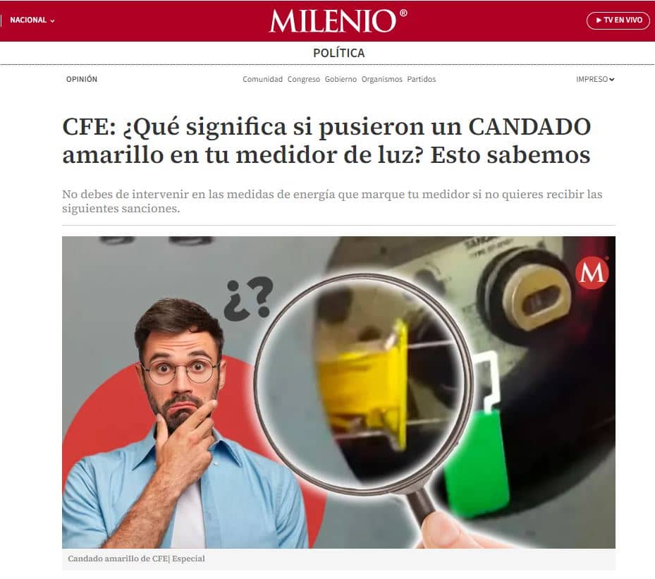 cfe candado amarillo milenio 2
