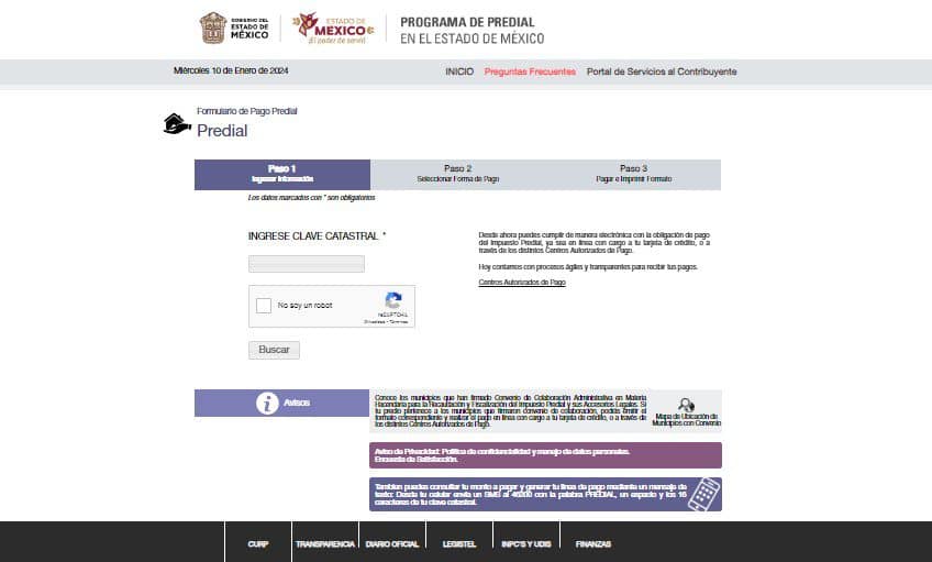 Línea de captura predial Edomex 2024