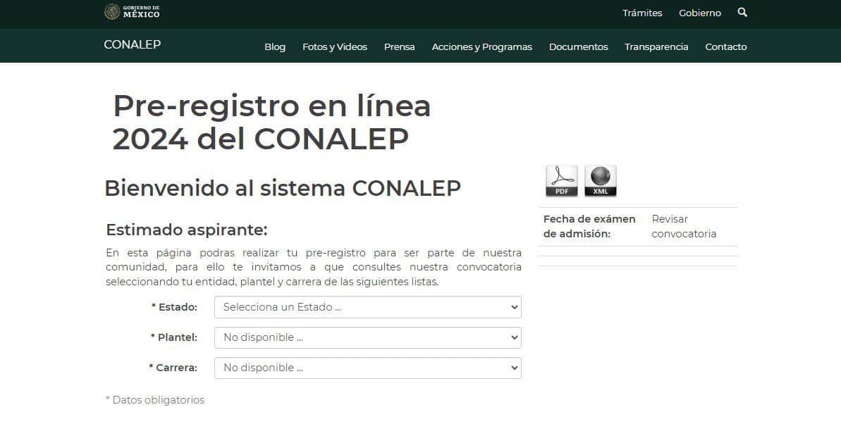 Pre registro CONALEP 2024