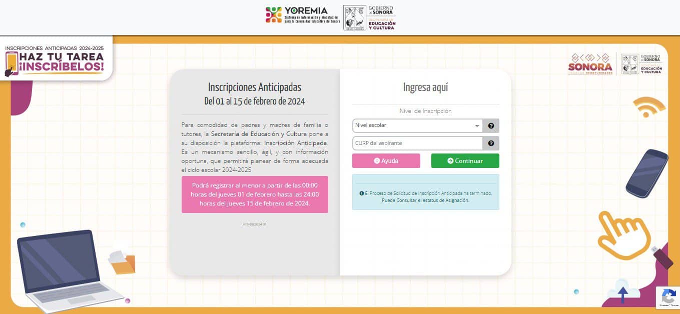 Yoremia resultados preinscripciones 2024