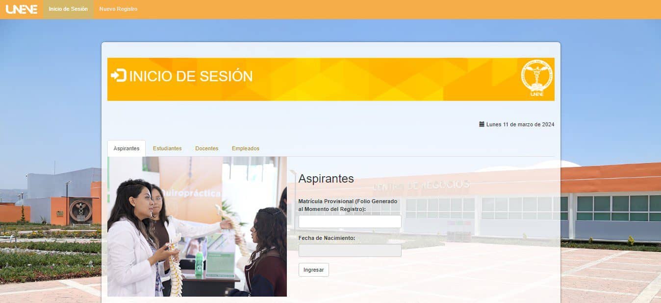UNEVE convocatoria 2024 registro 