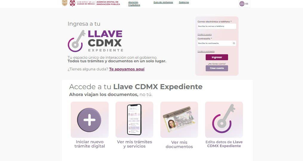 crear cuenta llave cdmx iniciar sesión 