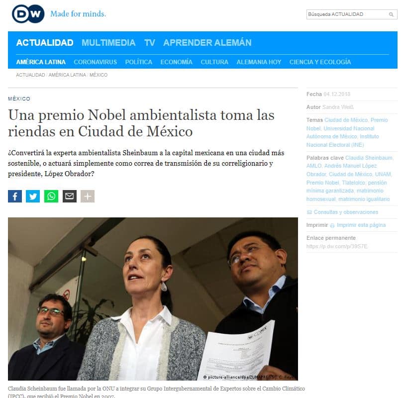 claudia sheinbaum premio nobel 3