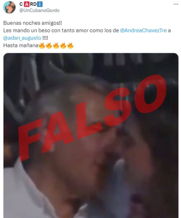 Foto de Adán Augusto y Andrea Chávez es fake sacada de contexto 2