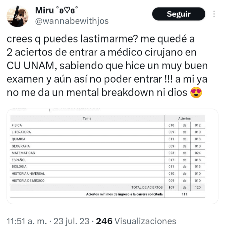 Aciertos UNAM rechazados 9
