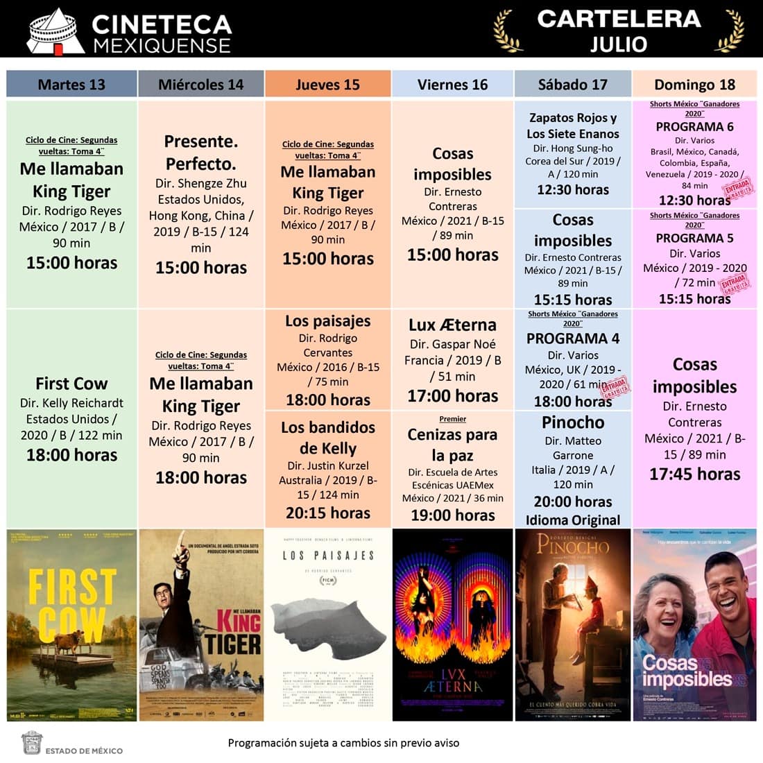 Aquí puedes consultar la cartelera