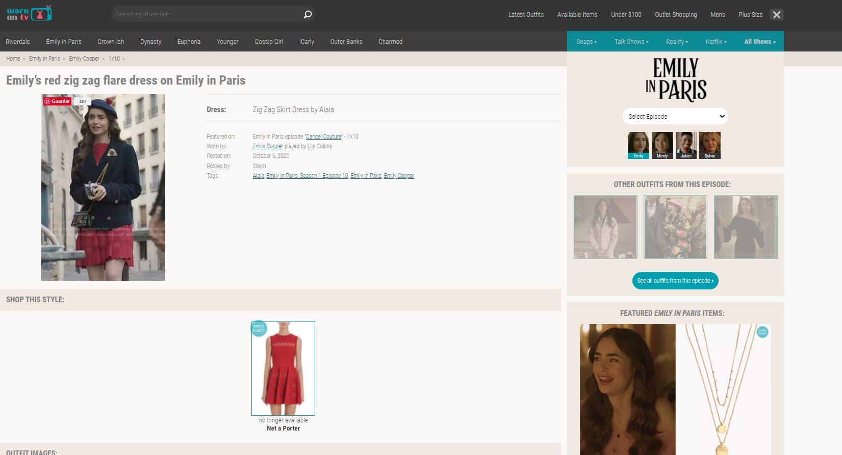 Esta página te dice qué ropa usaron los personajes de series de TV y dónde comprarla 3