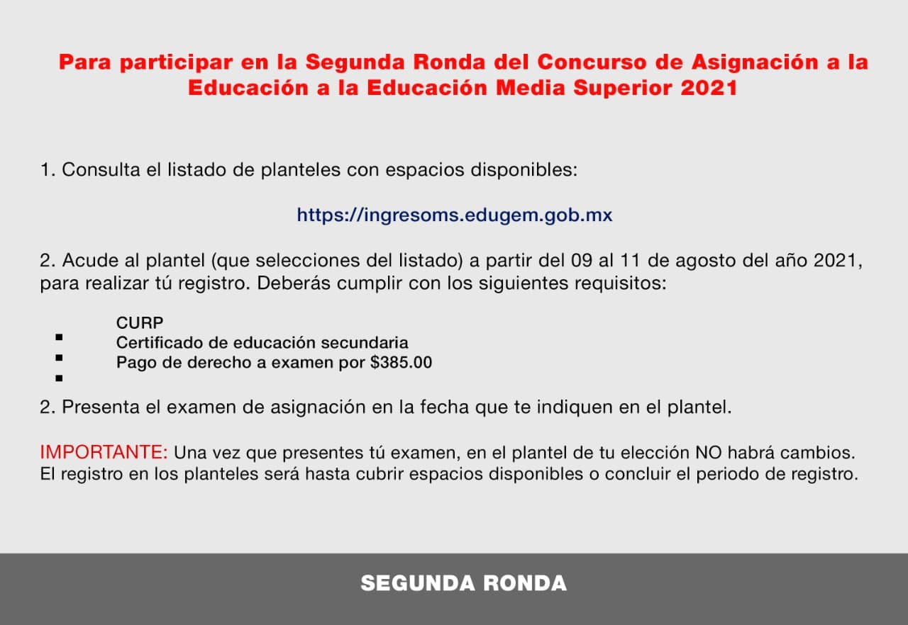 Así te puedes registrar a la segunda vuelta del examen | Foto: Gobierno Edomex