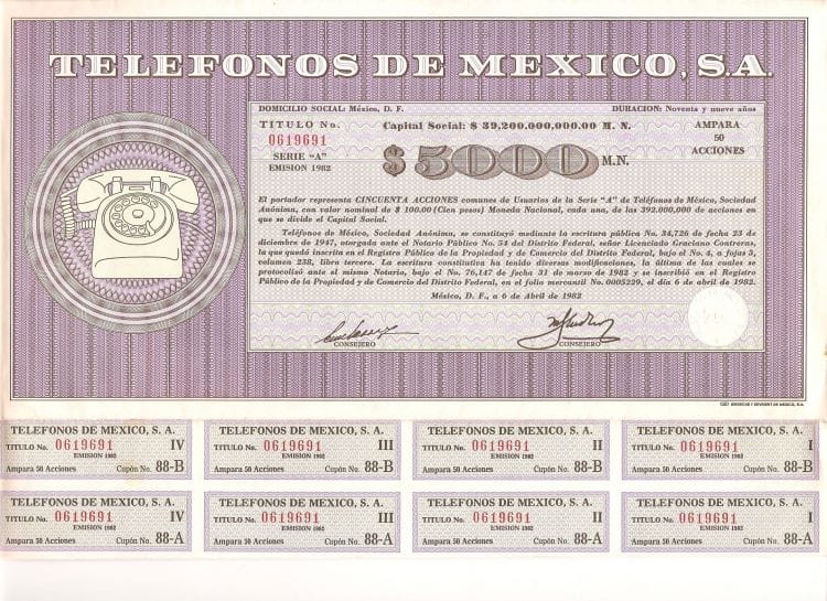 cuanto valen las acciones de telmex 2021 donde vender precio 3