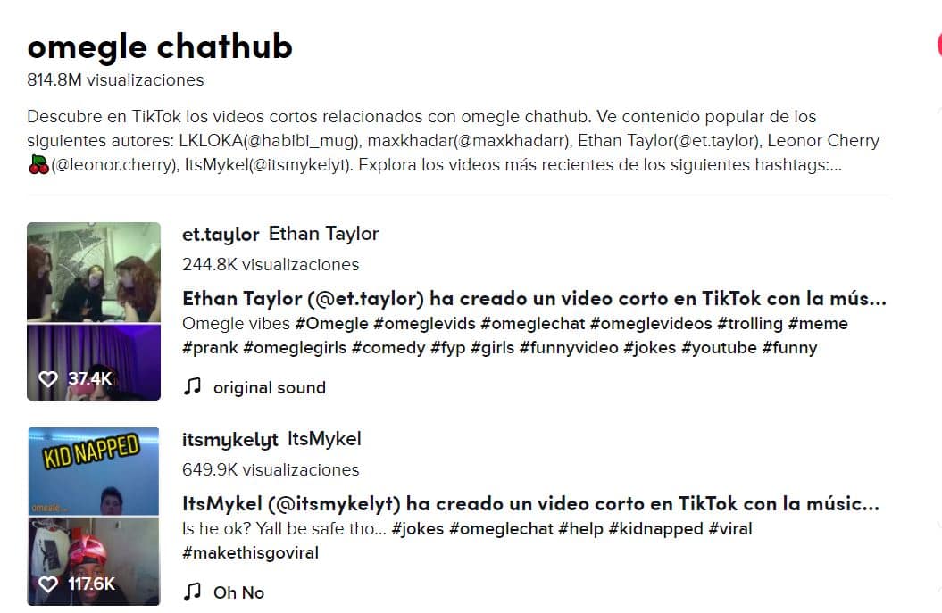 omegle tiktok riesgos niños menores de edad 2