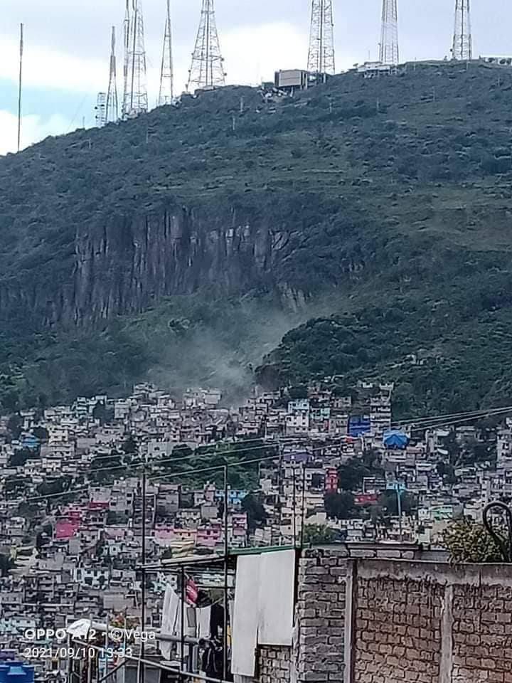 Momentos en los que ocurrió el desgajamiento del cerro del Chiquihuite en Tlalnepantla | Foto: Gobierno Edomex