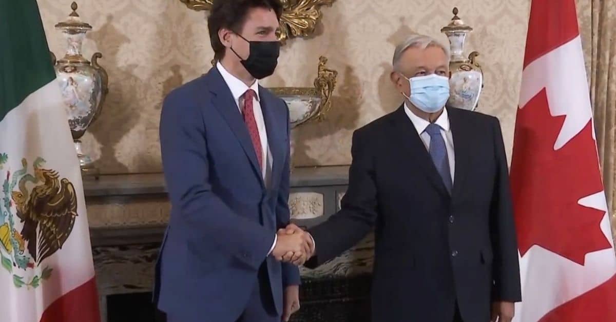 AMLO con primer ministro de Canadá