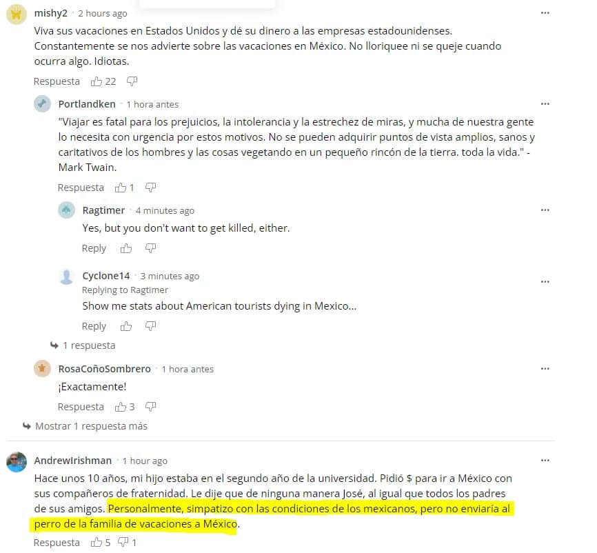 No enviaría ni al perro a México. Así reaccionan en EEUU a la balacera del hotel Hyatt Cancún 4