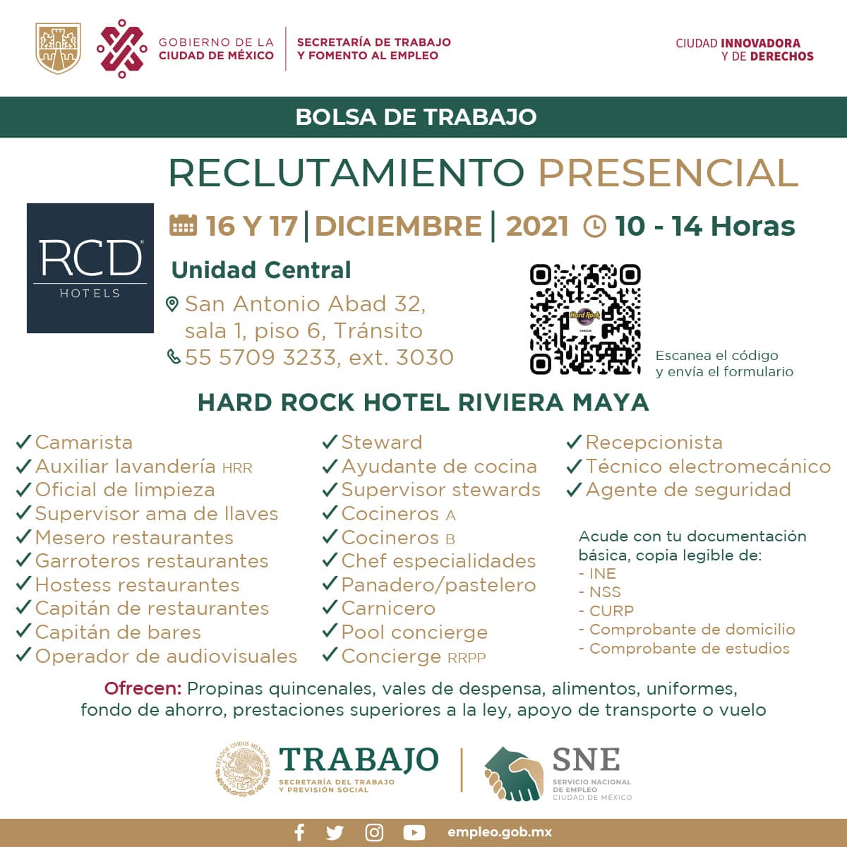 trabajo cdmx rivera maya vacantes 2
