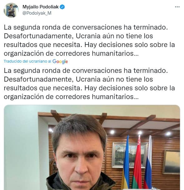 A través de redes sociales fue como se dio a conocer el alto al fuego temporal entre Rusia y Ucrania | Foto: Twitter