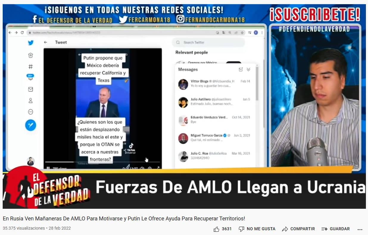 Estos youtubers mienten sobre Ucrania y AMLO 6
