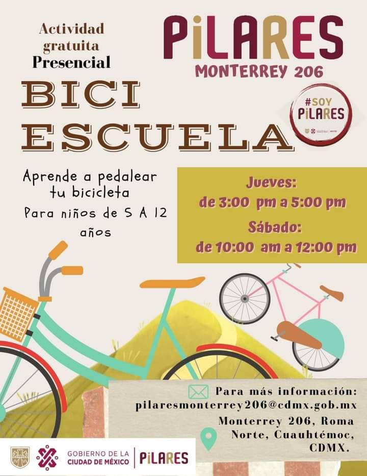 Es tu oportunidad para llevar a tus hijos a que aprendan a andar en bici Foto: Fb PILARES CDMX