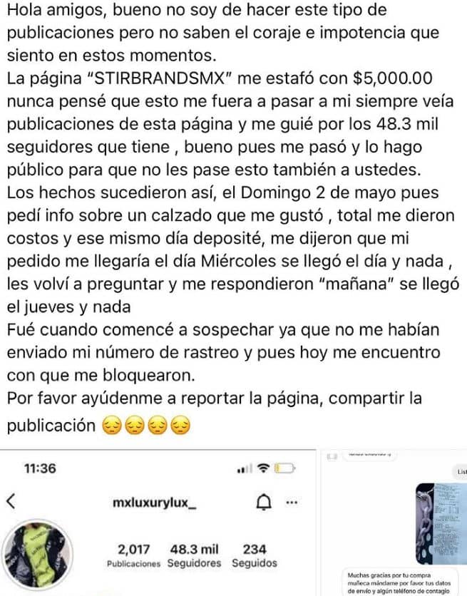 Estafas en Instagram Así hacen fraude con tenis, celulares y ropa 3
