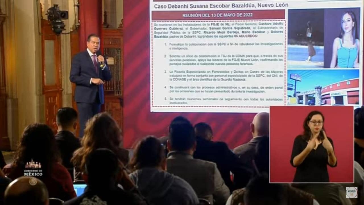 Despuués de una reunión este miércoles, se acordó solicitar un tercer peritaje en el caso de Debanhi Escobar | Foto: Captura de pantalla