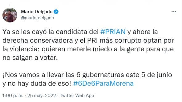 Mario Delgado Guerra sucia contra Morena en Aguascalientes es por remontada de Nora Ruvalcaba 2