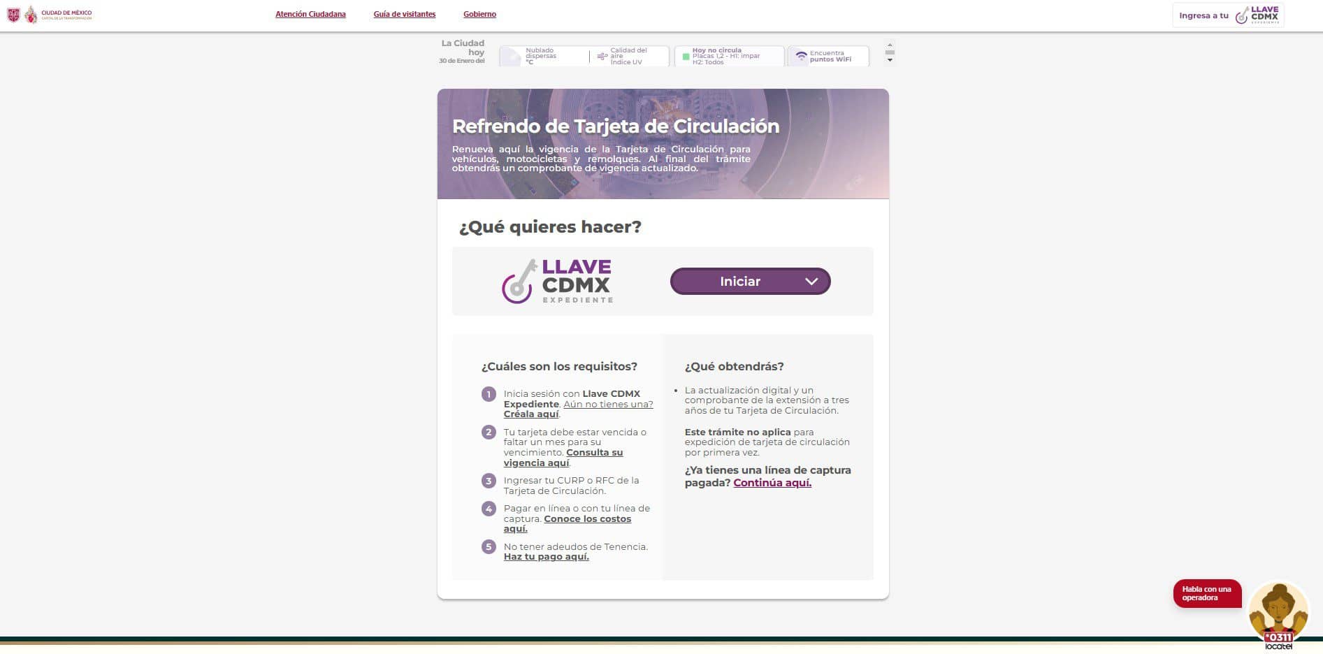 Tarjeta de circulación CDMX