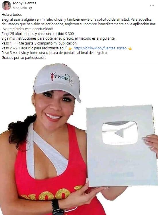 fraude facebook sorteo clonan perfiles famosos politicos 3
