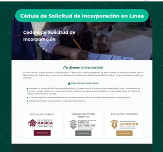 cédula de solicitud becas Benito Juárez 2023