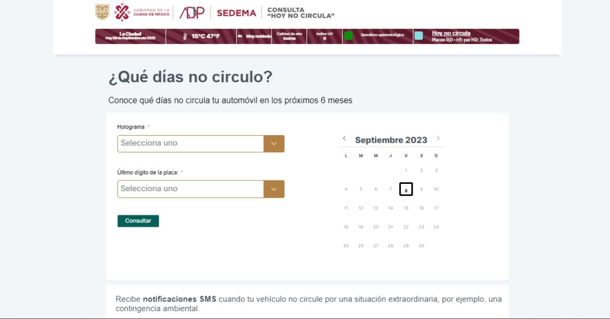 hoy no circula 9 de septiembre 2023 sábado