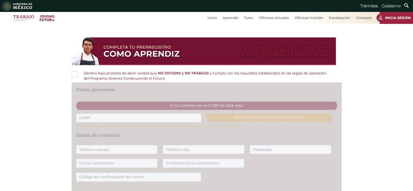 Registro Jóvenes Construyendo el Futuro 2025
