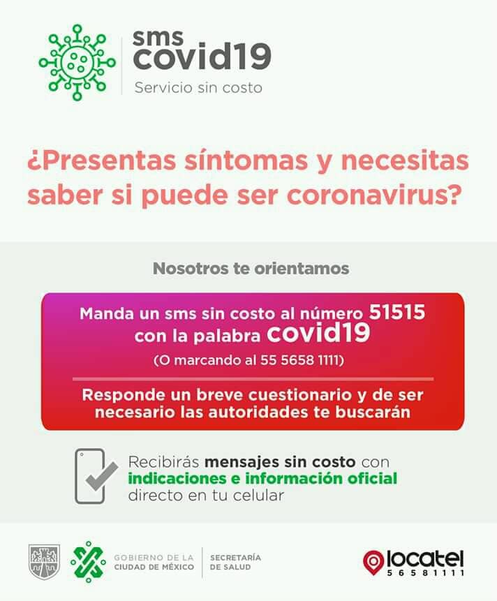 Se debe enviar un sms al 51515