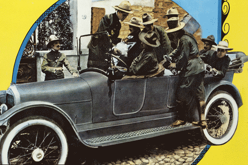 banda del automovil gris fusilamiento