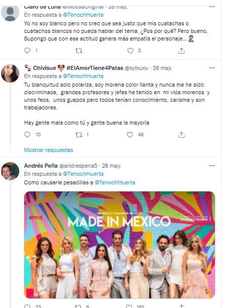 Usuarios critican a Tenoch Huerta por pedir a las personas de piel blanca no opinar en la campaña.