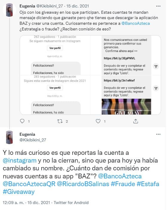 App Baz, de Banco Azteca, es utilizada para hacer fraudes en Facebook e Instagram 3