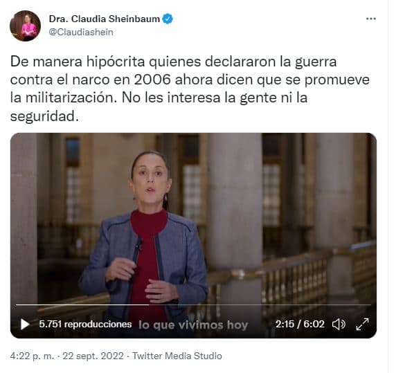 felipe calderon claudia sheinbaum hipocrita guardia nacional militarización 1