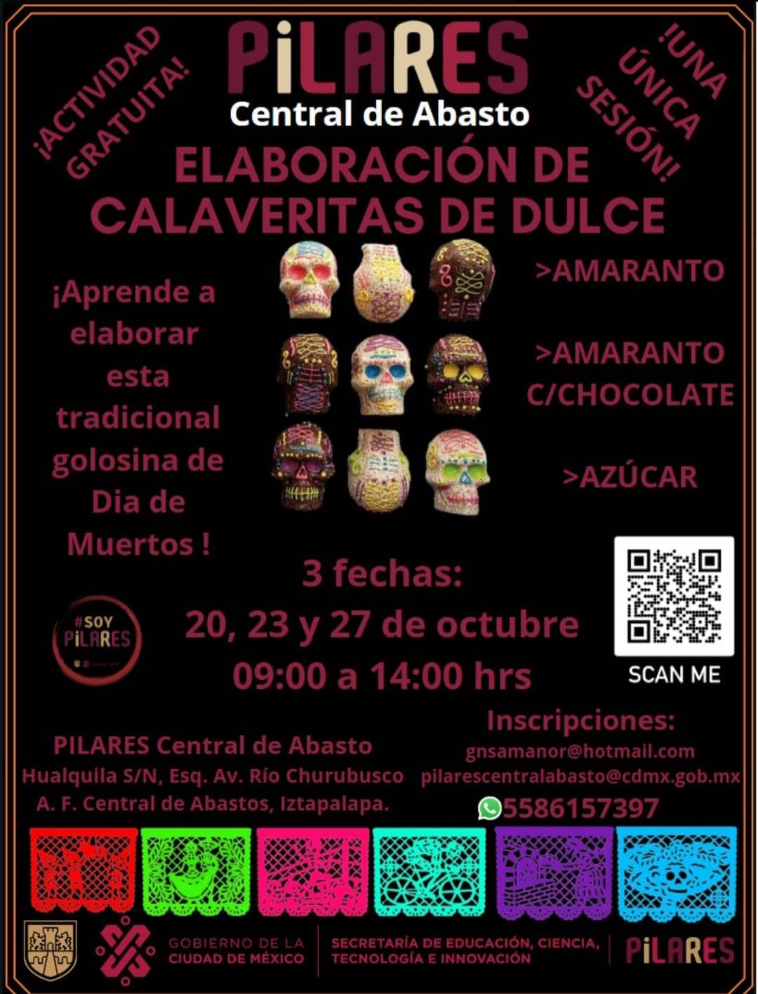 Serán calaveritas dulces de amaranto, amaranto con chocolate y azúcar | Foto: FB PILARES