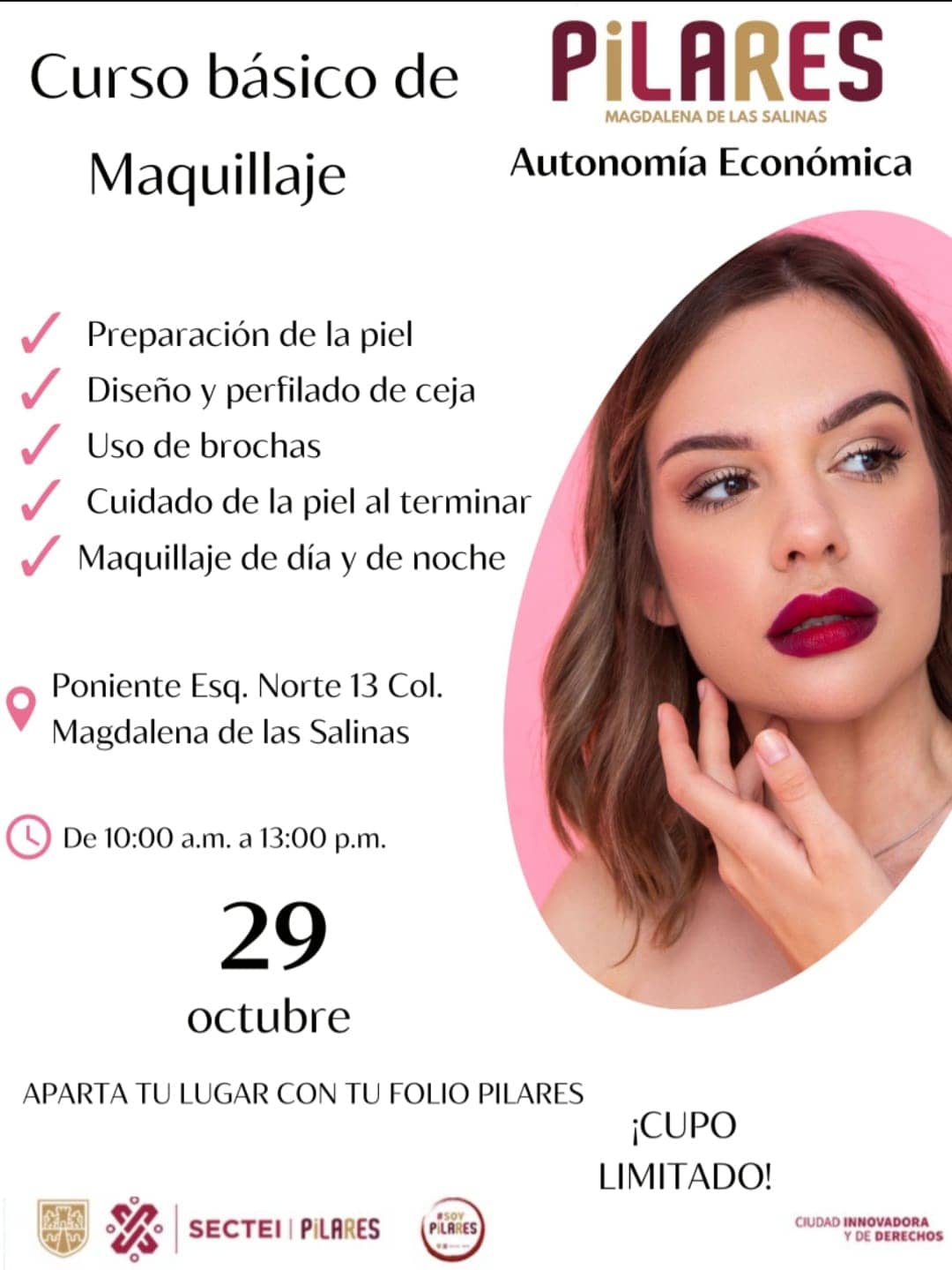 El curso de maquillaje profesional está abierto tanto para hombres como para mujeres | Foto: FB PILARES